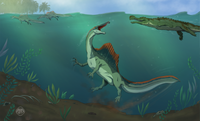 spinosaurus adult and juveniles