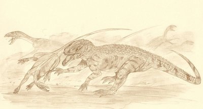 Rysunek wykonał Kahless, obrazek pochodzi z http://kahless28.deviantart.com/art/Polonosuchus-and-Silesaurus-143906719